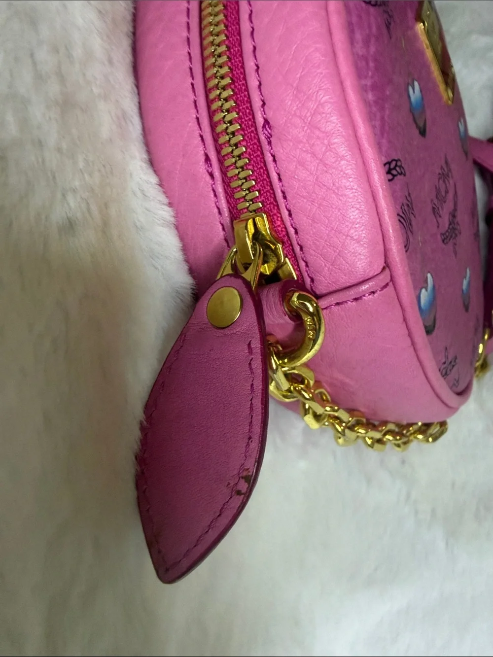 MCM Rare Sweet Pink Tambourine Crossbody Bag